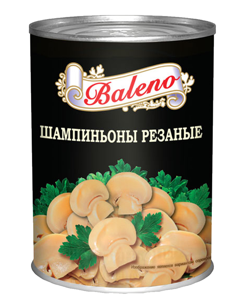 ШАМПИНЬОНЫ БАЛЕНО РЕЗАНЫЕ Ж\Б 425 ГР *12