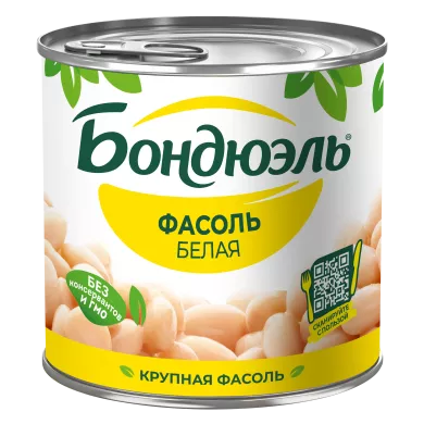 ФАСОЛЬ БОНДЮЭЛЬ БЕЛАЯ Ж\Б 400 ГР *12