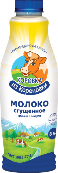СГУЩ МОЛ КОРОВКА ИЗ КОРЕНОВКИ 8,5% ПЭТ 1,25 КГ *6