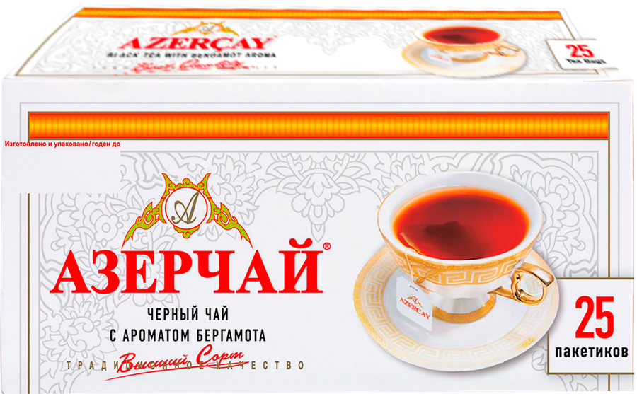 ЧАЙ АЗЕРЧАЙ БЕРГАМОТ 25 ПАК БЕЗ КОНВЕРТ *12