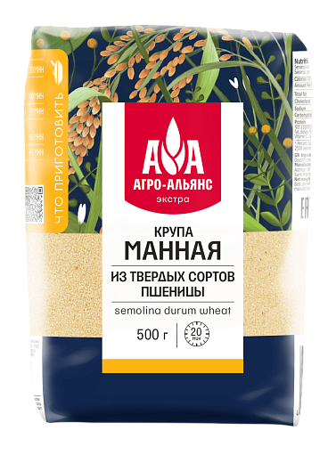 КРУПА МАННАЯ АГРО АЛЬЯНС М\У 450 ГР *8