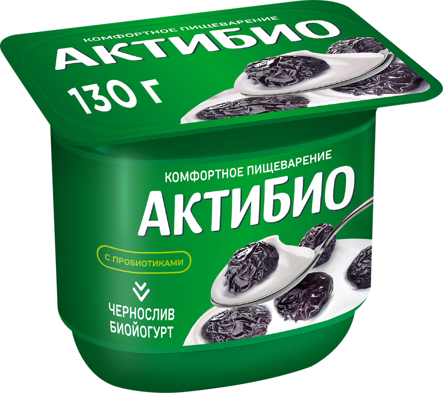 АКТИБИО БИОЙОГУРТ ЧЕРНОСЛИВ СТАК 130 ГР *12