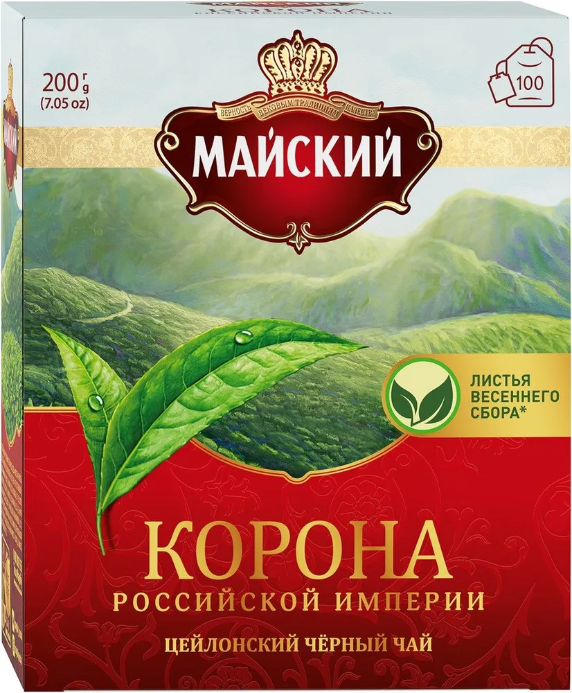 ЧАЙ МАЙСКИЙ КОРОНА ЦЕЙЛОН 100 ПАК *6