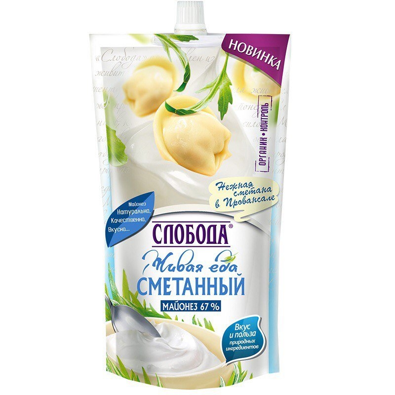 МАЙОНЕЗ СЛОБОДА СМЕТАННЫЙ М\У 800 ГР *12