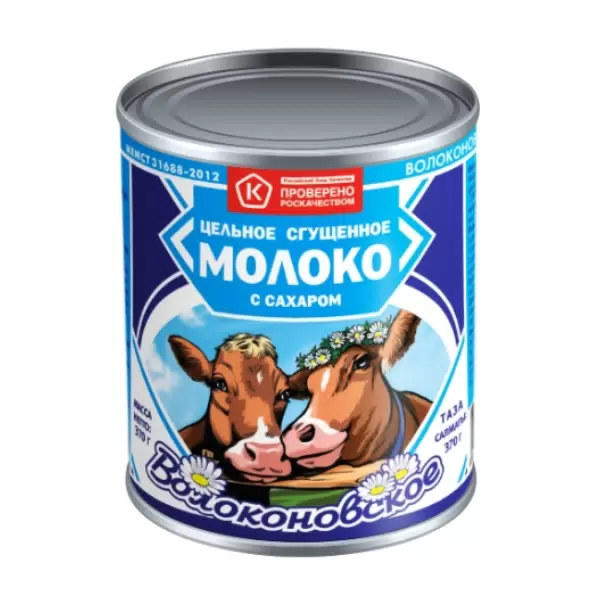 СГУЩ МОЛ ВОЛОКОНОВСКОЕ 8,5% Ж\Б 370 ГР *15 