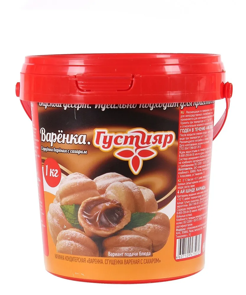 СГУЩ МОЛ ГУСТИЯР ВАР С САХАРОМ ВЕДРО 1 КГ *6