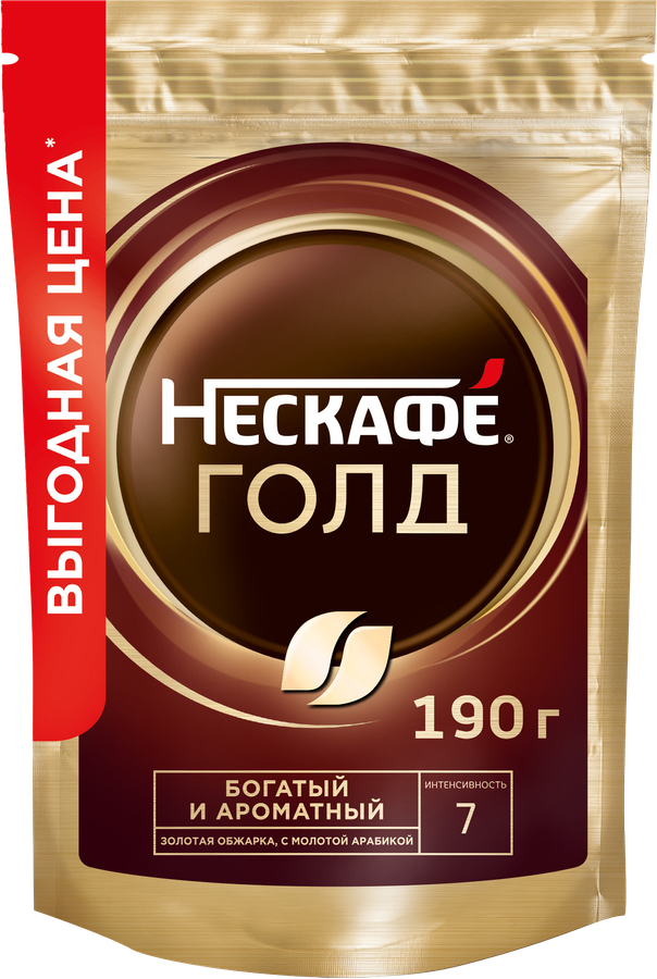 КОФЕ НЕСКАФЕ ГОЛД М\У 190 ГР *8