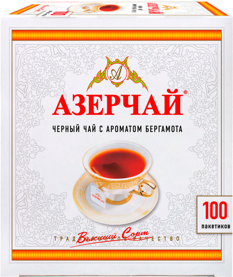 ЧАЙ АЗЕРЧАЙ БЕРГАМОТ 100 ПАК *6
