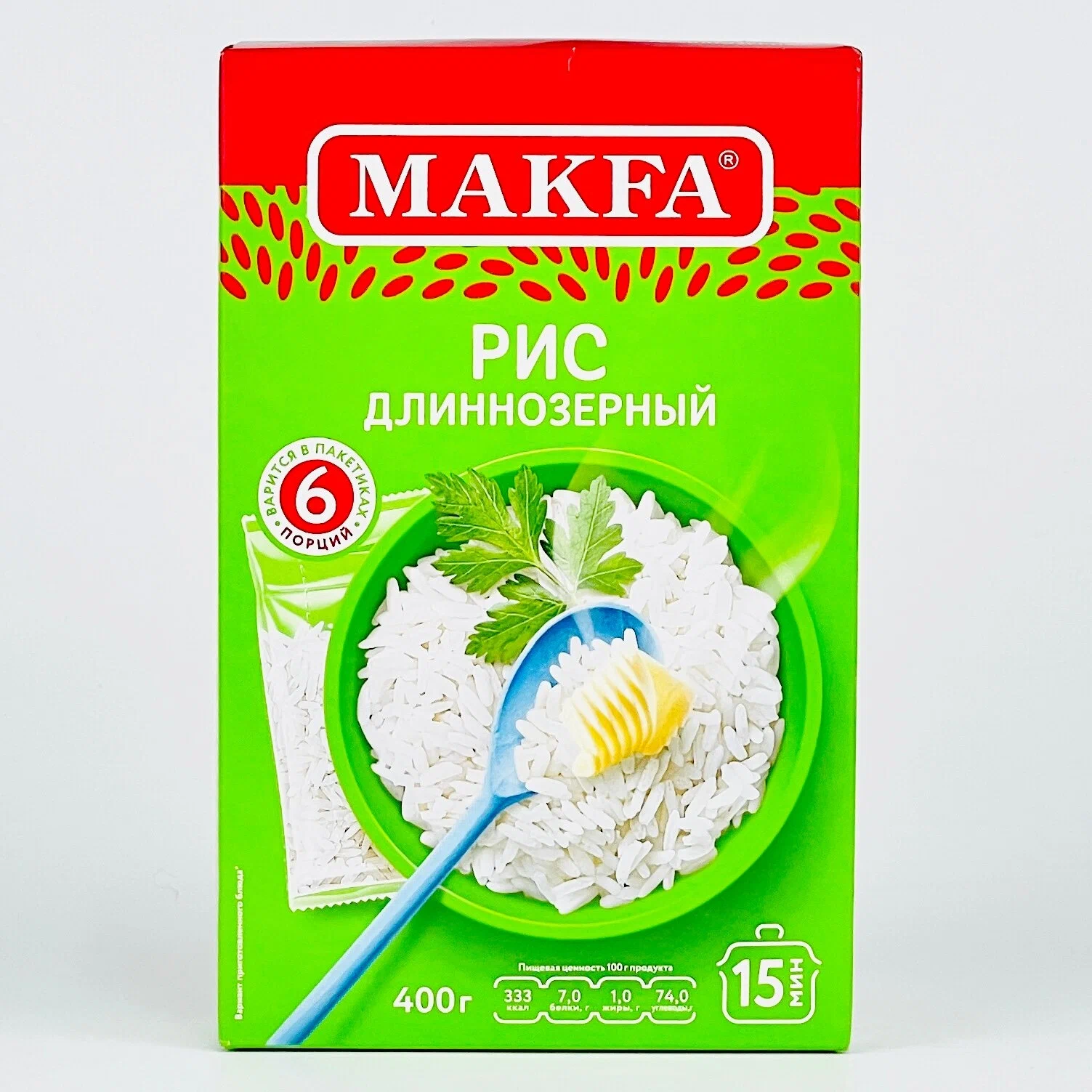 РИС МАКФА ДЛИННОЗЁРНЫЙ 6 ПАК КОР 400 ГР *9