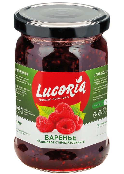 ВАРЕНЬЕ ЛУКОРИЯ МАЛИНА С\Б 370 ГР *6