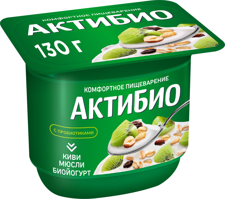 Биойогурт Актибио Киви-Мюсли 2,9% 130 г