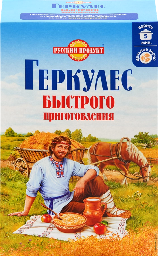 ХЛОПЬЯ ГЕРКУЛЕС БЫСТРОГО ПРИГОТОВЛЕНИЯ КОР 420 ГР *12