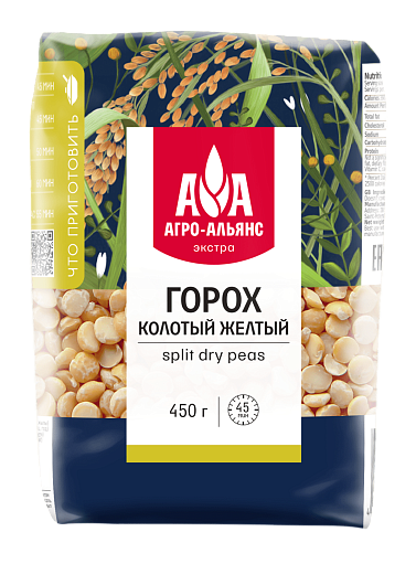 ГОРОХ АГРО АЛЬЯНС КОЛОТЫЙ ЖЕЛТ М\У 450 ГР *8