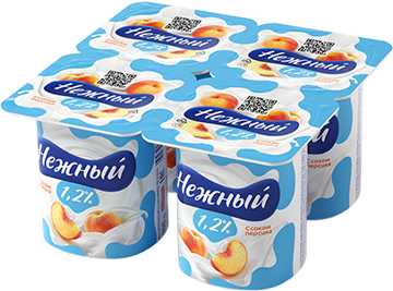 ЙОГУРТ НЕЖНЫЙ ПЕРСИК 1,2% СТАК 100 ГР *24