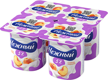 ЙОГУРТ НЕЖНЫЙ ПЕРСИК 5% СТАК 100 ГР *