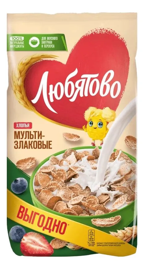 ХЛОПЬЯ ЛЮБЯТОВО МУЛЬТИЗЛАК М\У 450 ГР *8