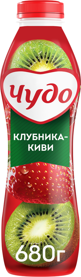 ЧУДО ЙОГУРТ КЛУБНИКА КИВИ ПЭТ 680 ГР *6