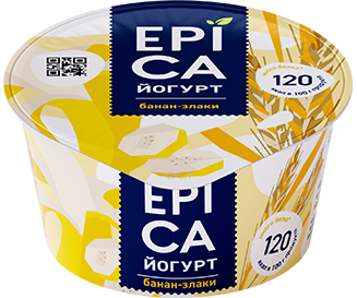 ЭПИКА ЙОГУРТ БАНАН ЗЛАКИ СТАК 130 ГР *12