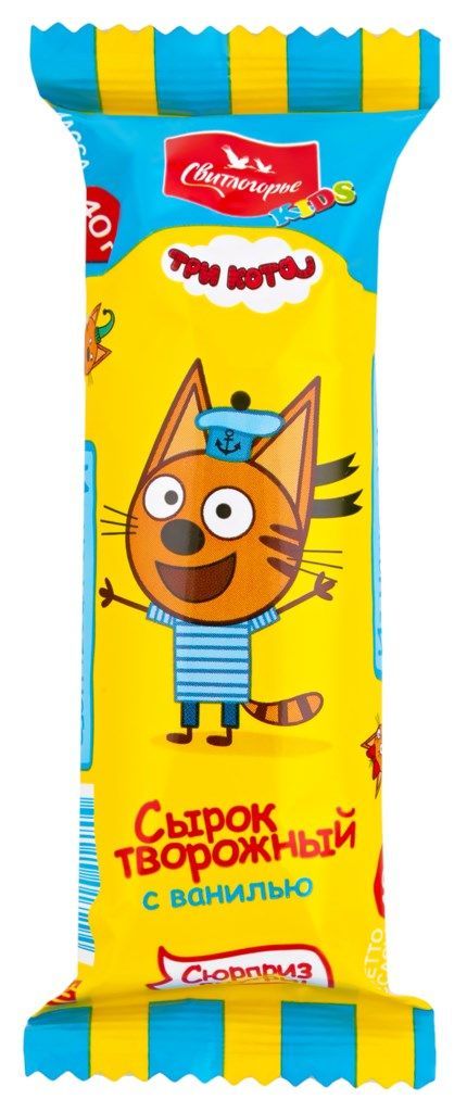 СЫРОК ТВОРОЖ ТРИ КОТА ВАНИЛЬ 40 ГР *12