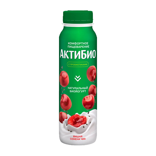 Биойогурт питьевой Актибио Вишня-Чиа 1,5% 260 г