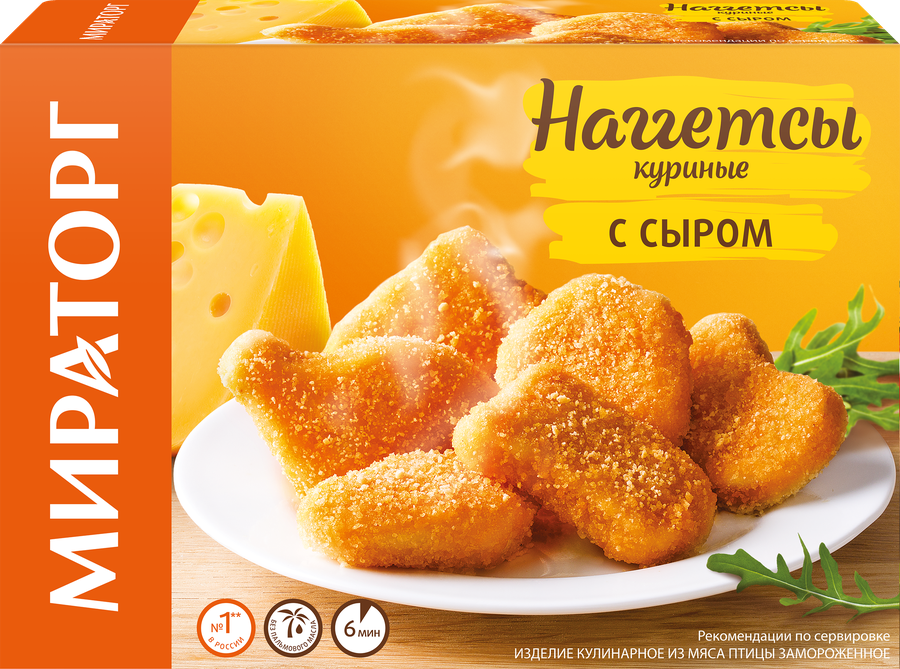 НАГГЕТСЫ МИРАТОРГ КУРИЦА СЫР КОР 300 ГР *12