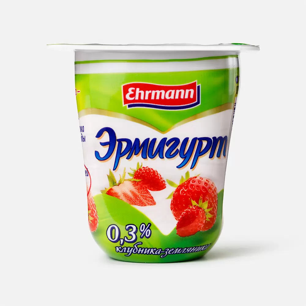 ЙОГУРТ ЭРМИГУРТ КЛУБНИКА ЗЕМЛЯНИКА 0,3% СТАК 100 ГР *24