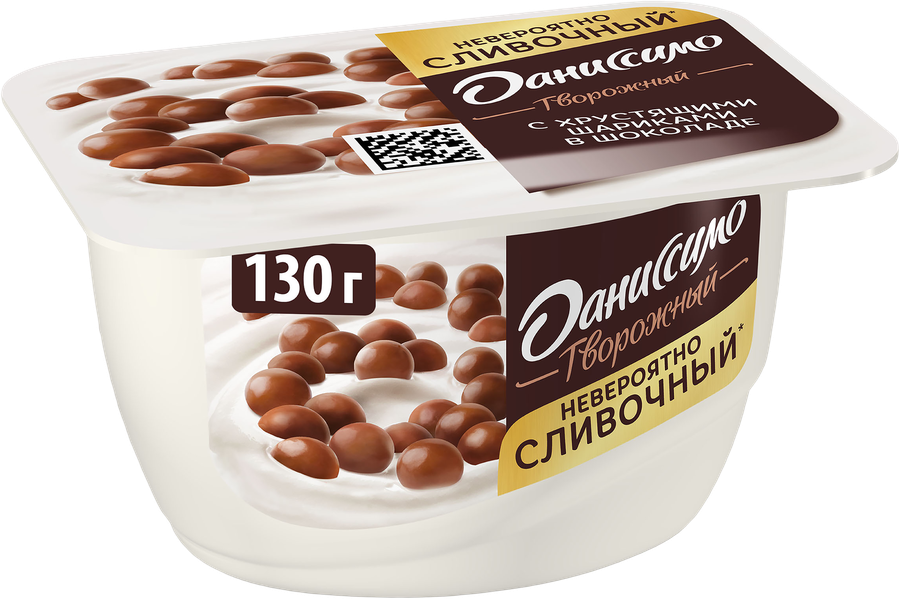 ДАНИССИМО ТВОРОЖ ШАРИКИ В ШОКОЛАДЕ СТАК 130 ГР *8