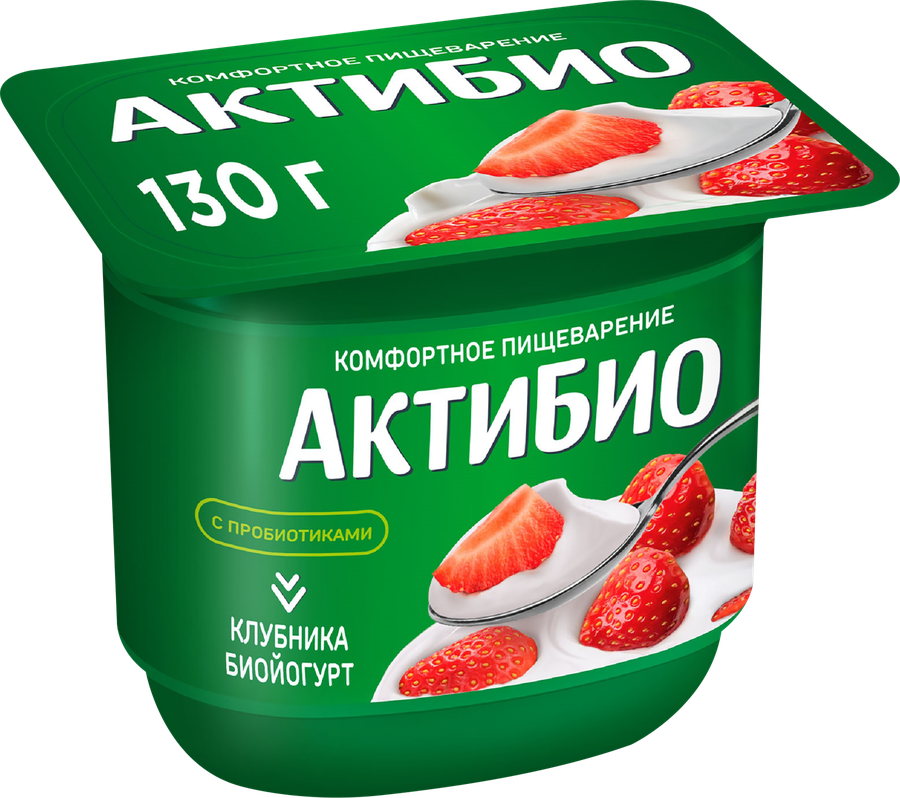 Биойогурт Актибио Клубника 2,9% 130 г
