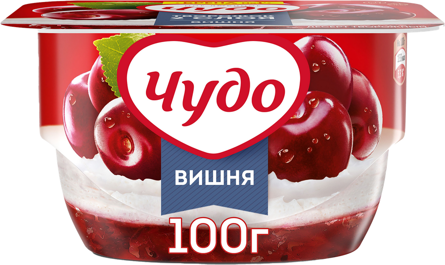 ЧУДО ТВОРОЖОК 2СЛ ВИШНЯ СТАК 100 ГР *8