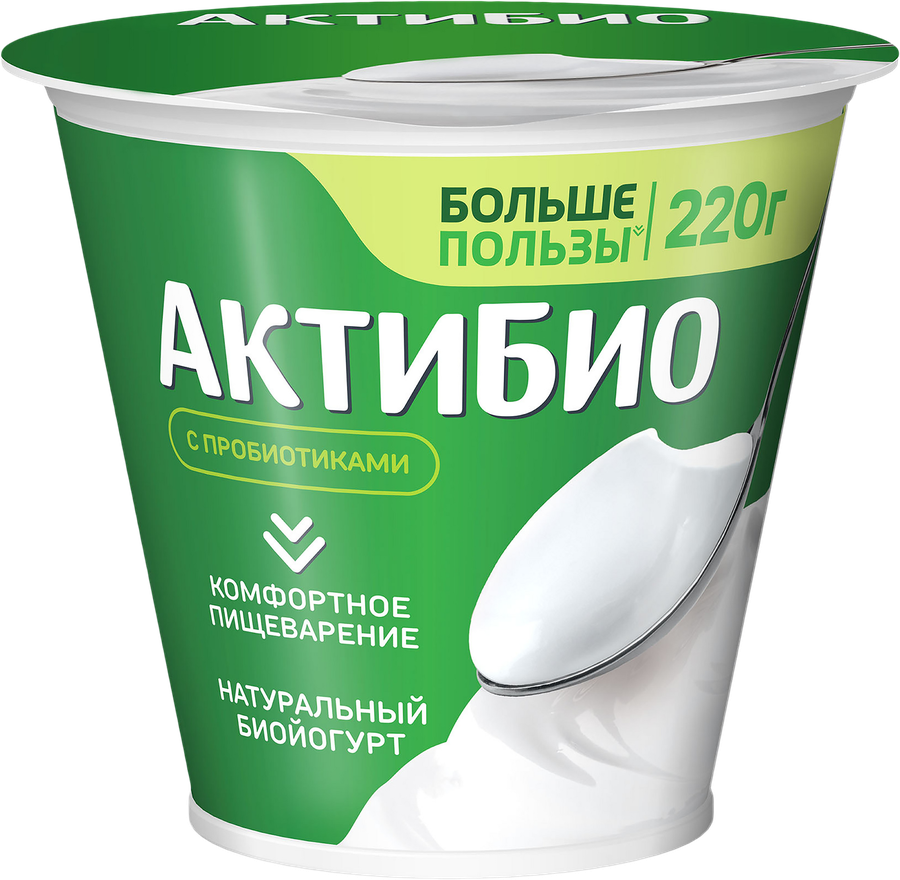 АКТИБИО БИОЙОГУРТ НАТУРАЛЬНЫЙ СТАК 220 ГР *6