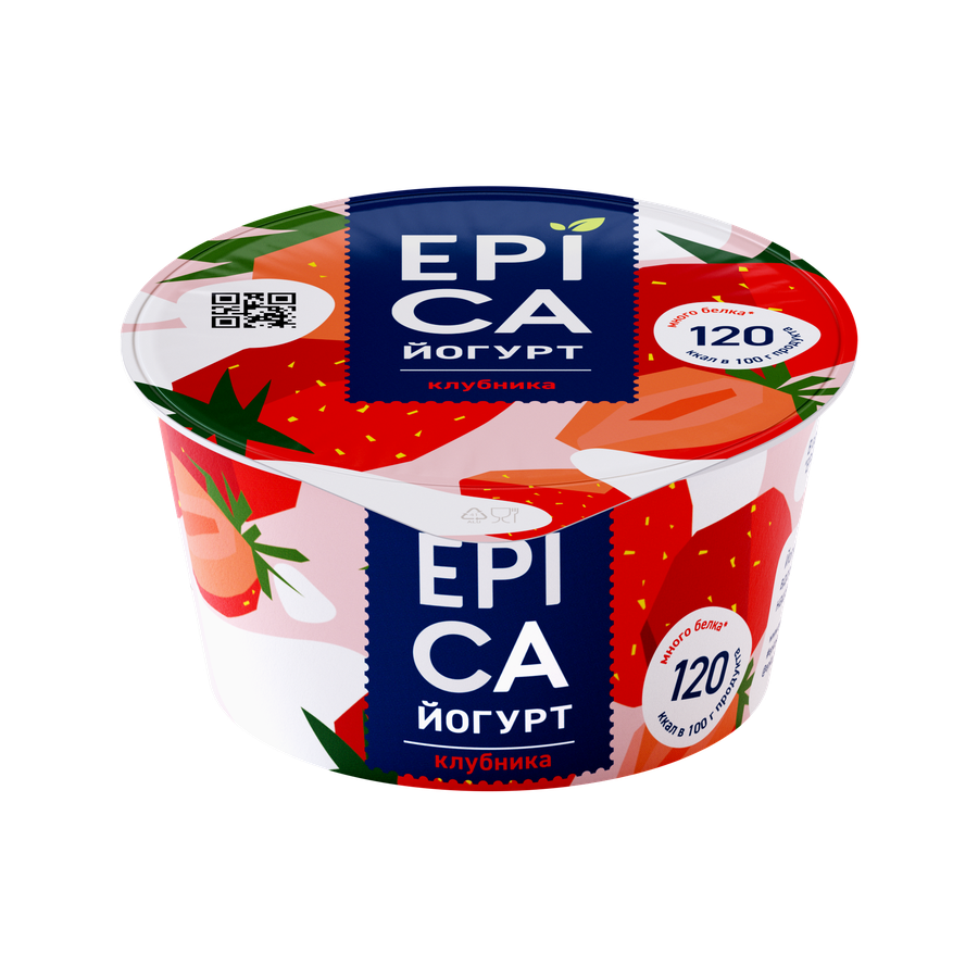 ЭПИКА ЙОГУРТ КЛУБНИКА СТАК 130 ГР *12