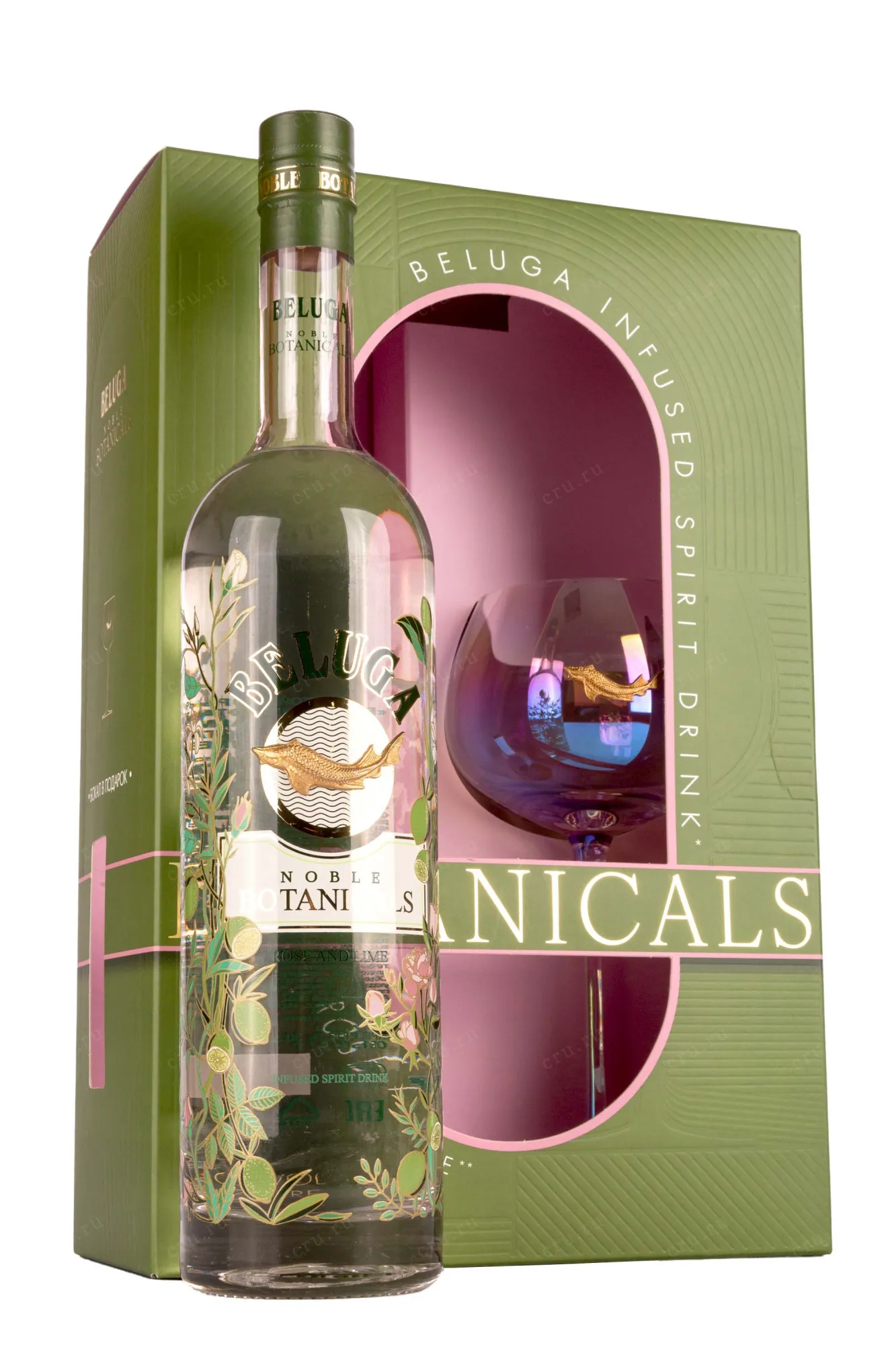 ВОДКА БЕЛУГА БОТАНИКАЛС РОЗА ЛАЙМ П\У 0,7 Л + БОКАЛ