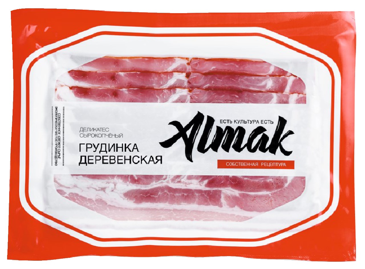 Грудинка Альмак Деревенская сырокопченая, 500г
