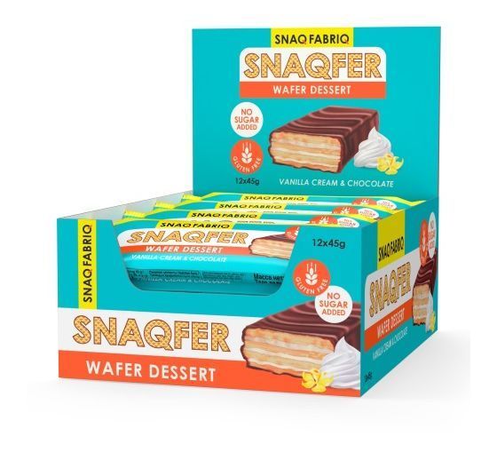 Батончик глазированный вафельный "Ванильный крем и бельгийский шоколад" SNAQ FABRIQ 45 гр
