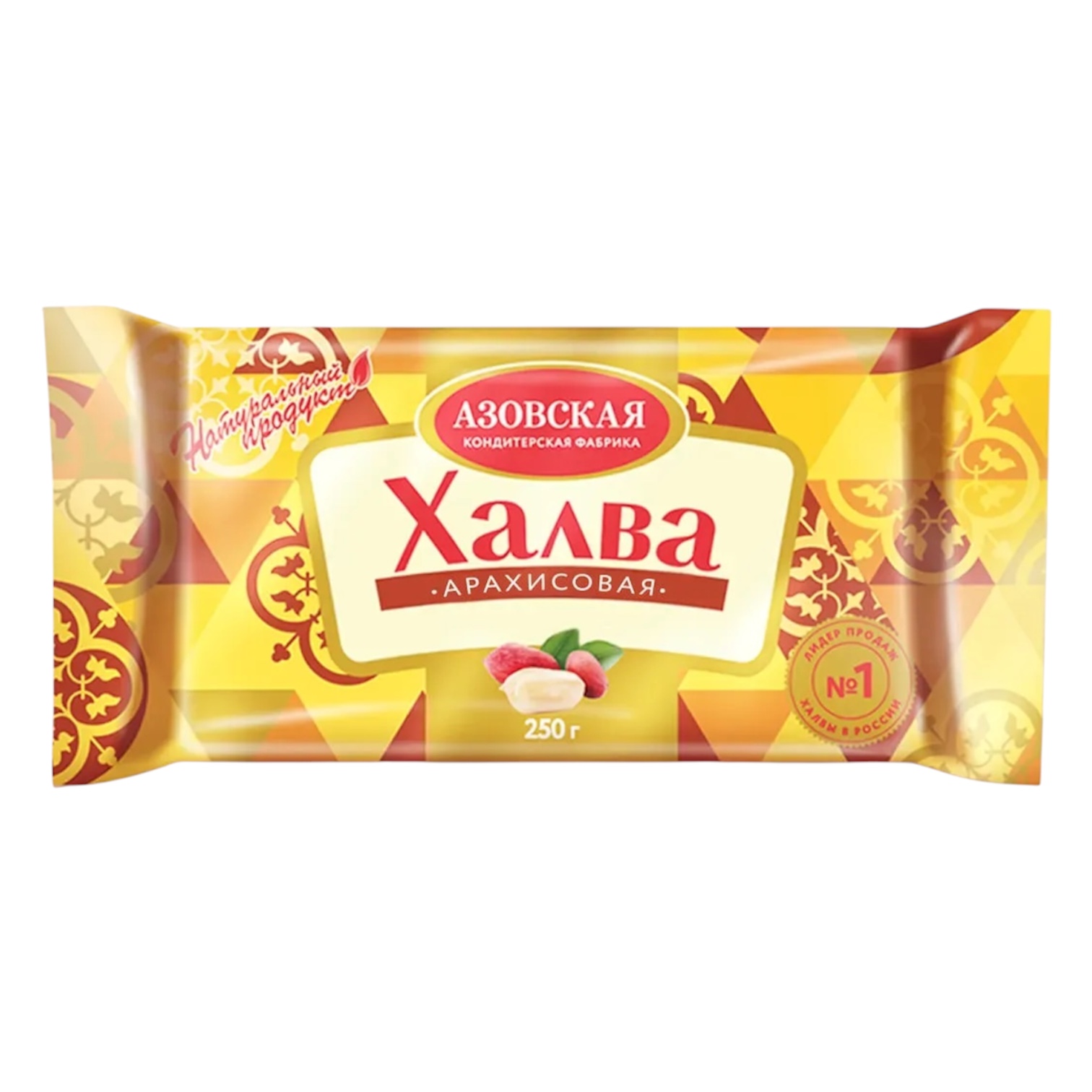 Халва Азовская кондитерская фабрика подсолнечная с арахисом 350г