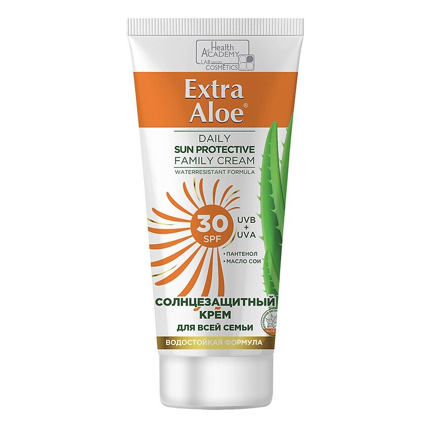 Крем солнцезащитный Family Cosmetics Extra Aloe для всей семьи SPF 30 100 мл