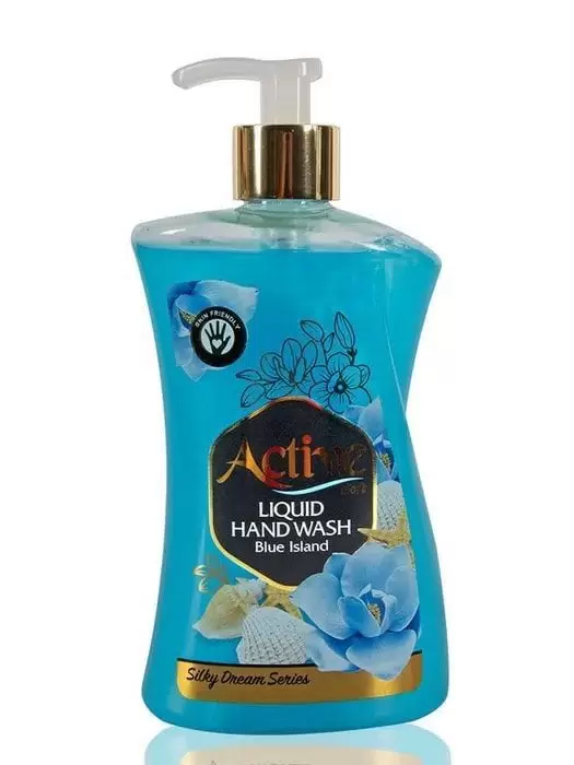 Жидкое мыло ACTIVE 450мл. Silky Dream Pearl Liquid Soap-Shell & Flower (голубой)