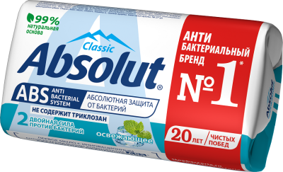 Мыло туалетное твердое ABSOLUT ABS 90 гр. Освежающее