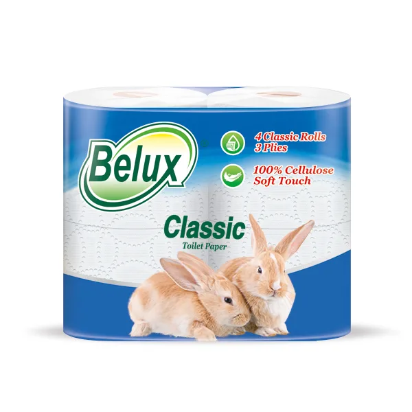 Туалетная бумага "Belux Classic" 3-х сл. 4шт., белая