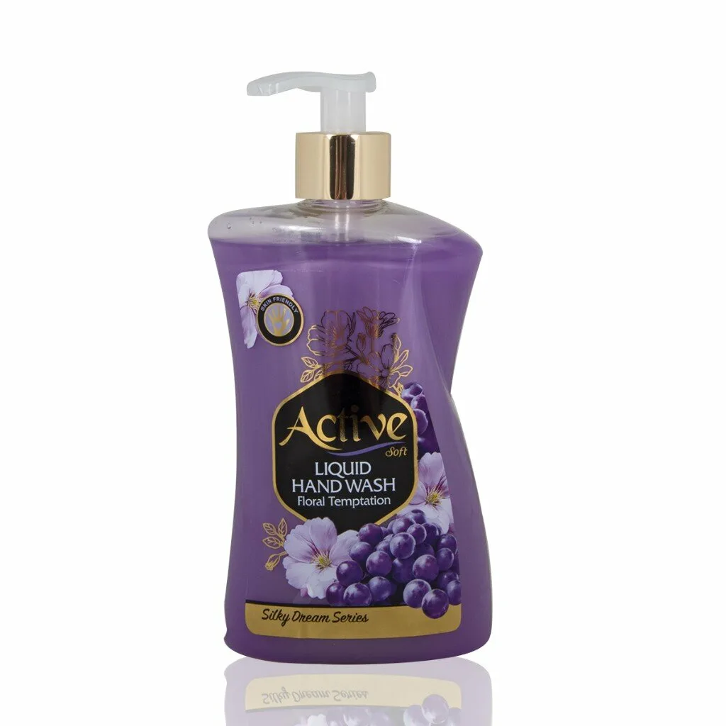 Жидкое мыло ACTIVE 450мл. Silky Dream Pearl Liquid Soap-Grape & Flower (фиолетовый)