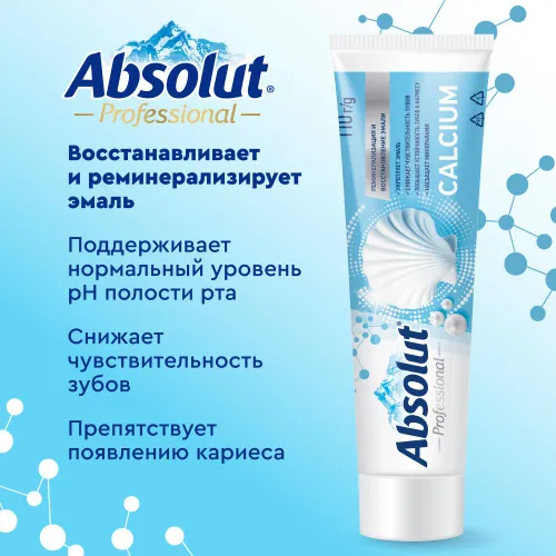 Зубная паста Absolut Professional CALCIUM Реминерализация и восстановление эмали 110г