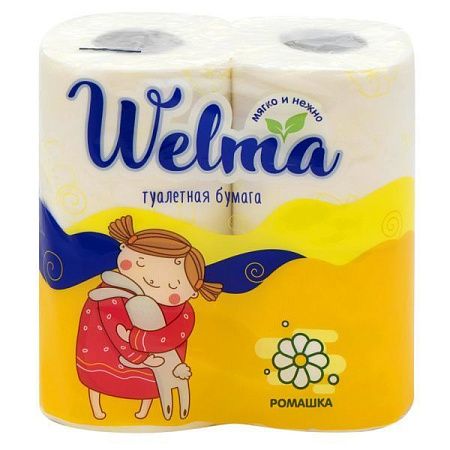 Туалетная бумага Welma Ромашка 2 слоя 4 рулона