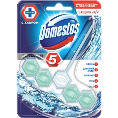 Туалетный блок Domestos Power 5 Кристальная чистота (55 г)