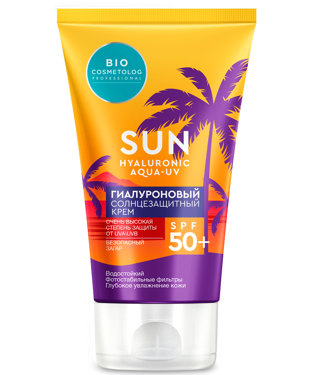 Гиалуроновый солнцезащитный крем для лица BIO COSMETOLOG PROFESSIONAL Омолаживающий SPF 50+, 50 мл