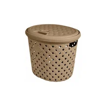 Корзина для белья Plast Team Rattan 14л 325х280х280мм Шоколадный мокко