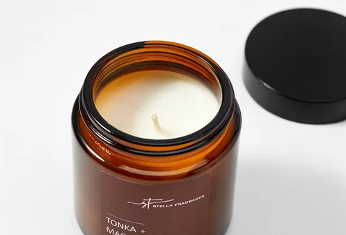 Свеча ароматическая STELLA FRAGRANCE Tonka Macadamia, 90 гр.