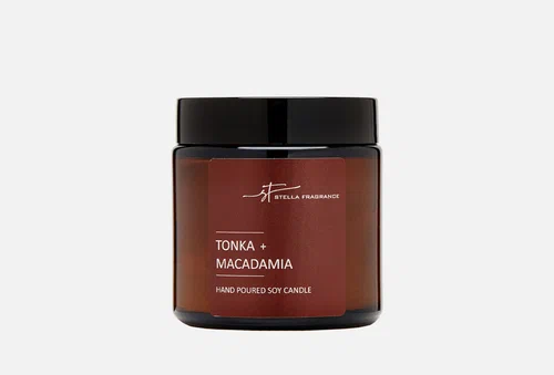 Свеча ароматическая STELLA FRAGRANCE Tonka Macadamia, 90 гр.
