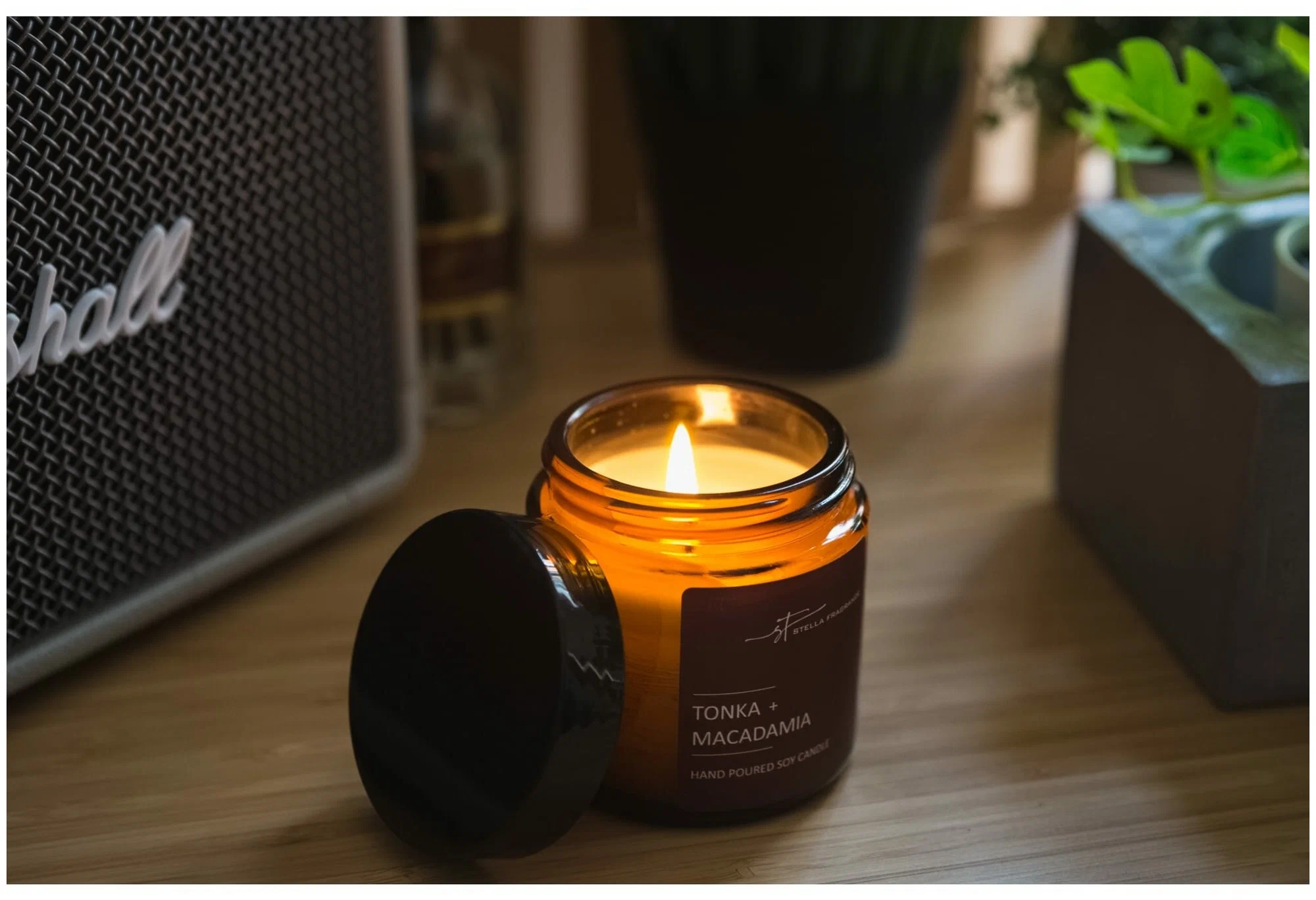Свеча ароматическая STELLA FRAGRANCE Burned Wood, 90 гр.