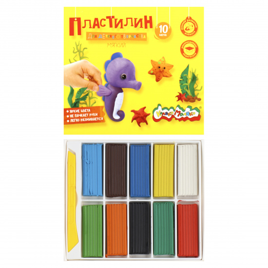 Пластилин Каляка-Маляка со стеком (10 цв.) ПКМ10-П