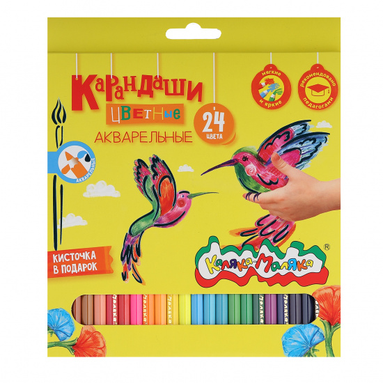 Набор акварельных карандашей Каляка-Маляка 24 цв. шестигран. корп. дерев. карт. уп.
